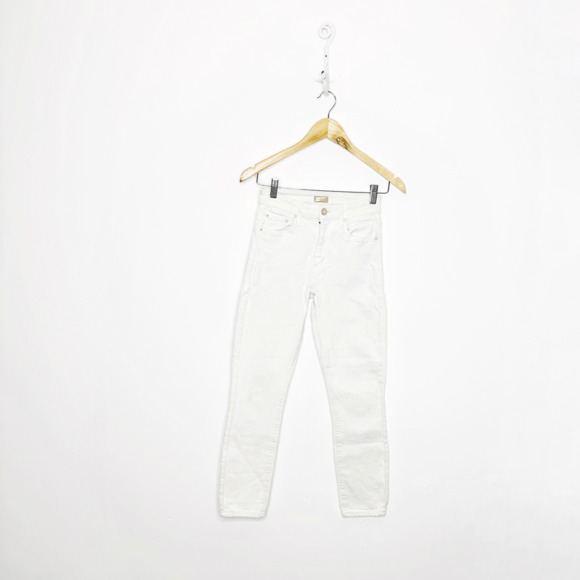 MADEWELL Cali Demi Boot Jeans women's Pure White crop mid rise stretch AJ195 28 - Picture 1 of 10
